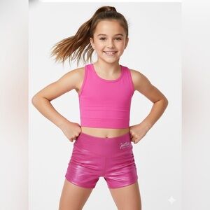 Justice Shimmering Pink Gymnastic, Dance Shorts